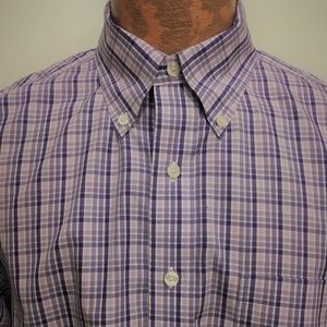Brooks Brothers L Purple Plaid Button-Down Shirt